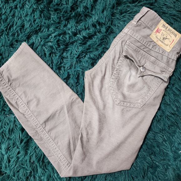 True Religion Ricky Jeans - Gray Stretch Denim - Size 28 - Buddha Brand Vintage - Picture 1 of 8